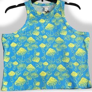 Rue21 Trippy High Neck Racerback Festival Tank Top Neon